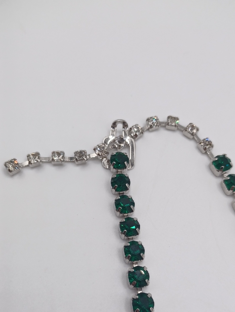 Eisenberg Ice Emerald Crystal Statement Necklace Vintage - Picture 4 of 7
